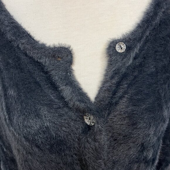 Free People One Sela Fuzzy Cardigan Blue Size S Small - Picture 5 of 7